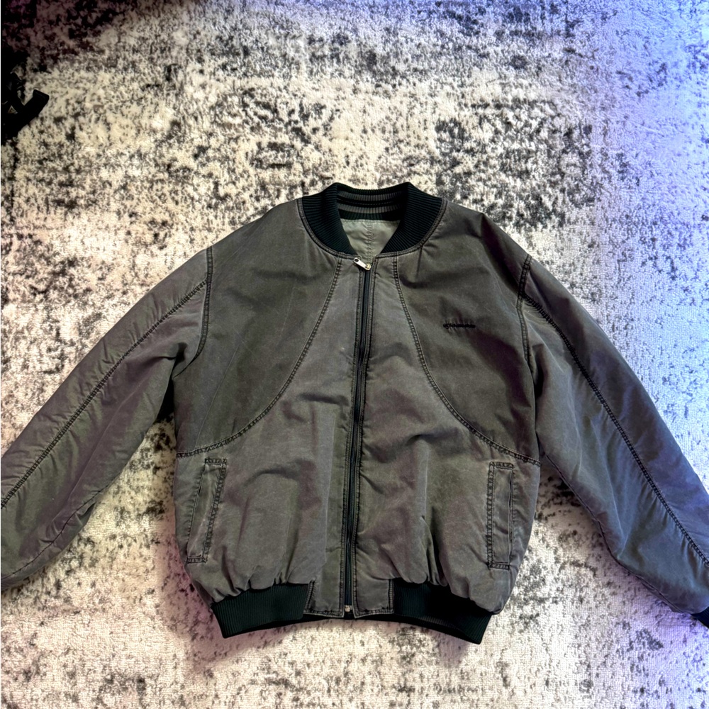 Vintage Reversible Gray Varsity Jacket / Bomber